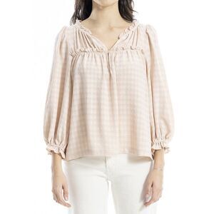 Max Studio Womens  Smocked Balloon Sleeve Top